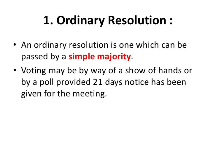 Law types of resolutions