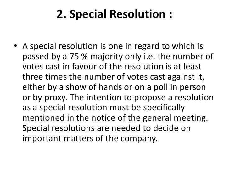 Law types of resolutions