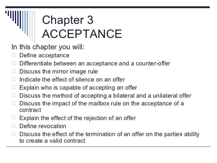 Law 206 Ch. 3 - Acceptance