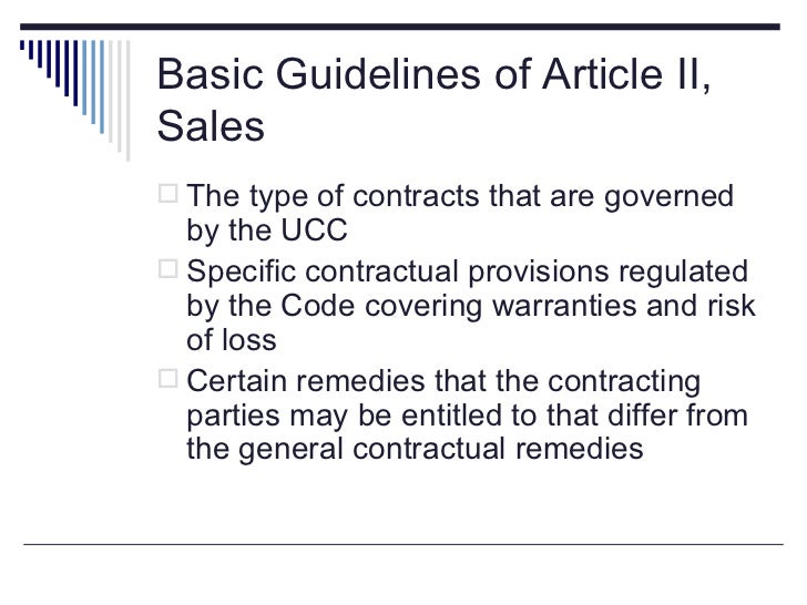 Law 206 Ch. 8 The Uniform Commercial Code