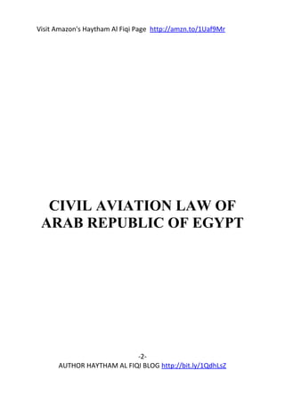 Civil Aviation Law of Arab Republic of Egypt | DOC