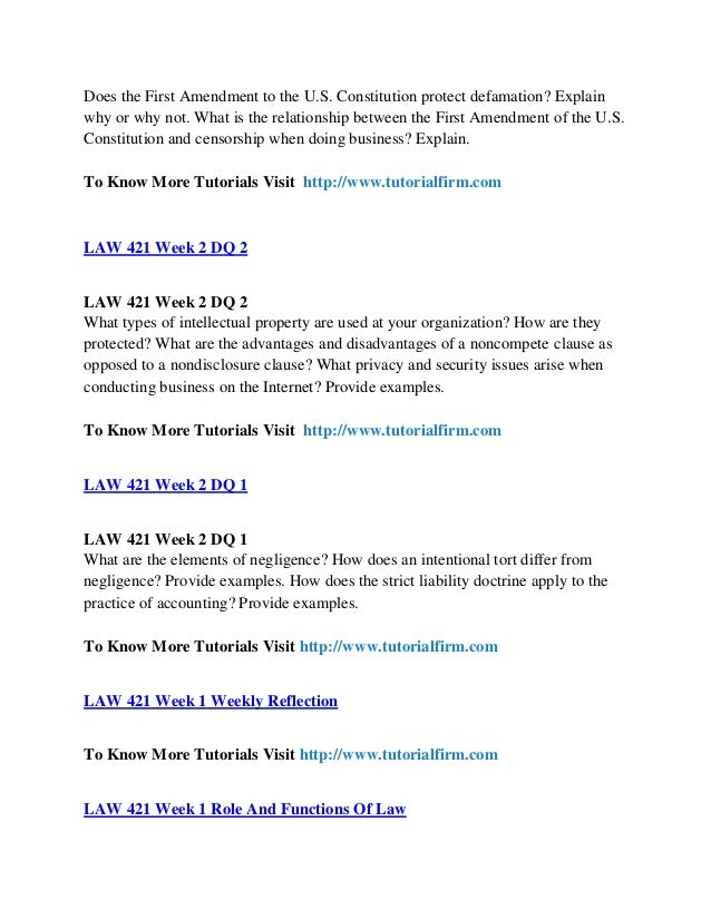 Law 421 entire course essay examples 06 image