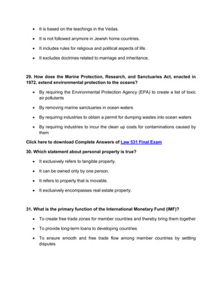 Law 531 final exam | PDF