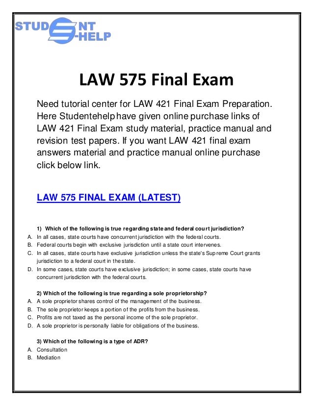 business law final exam essay questions