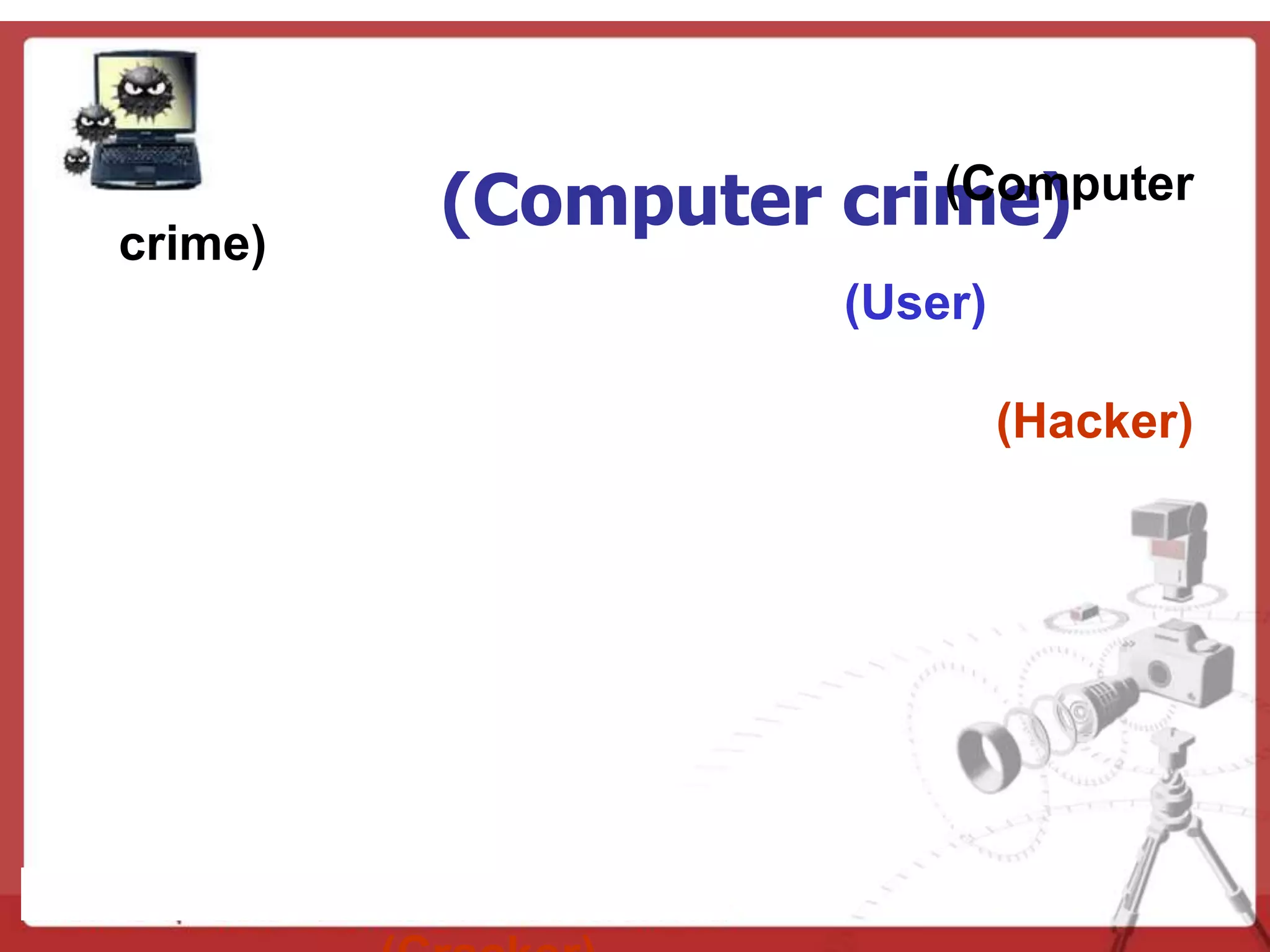 crime)
         (Computer crime)
                      (Computer

                    (User)

                             (Hacker)
 