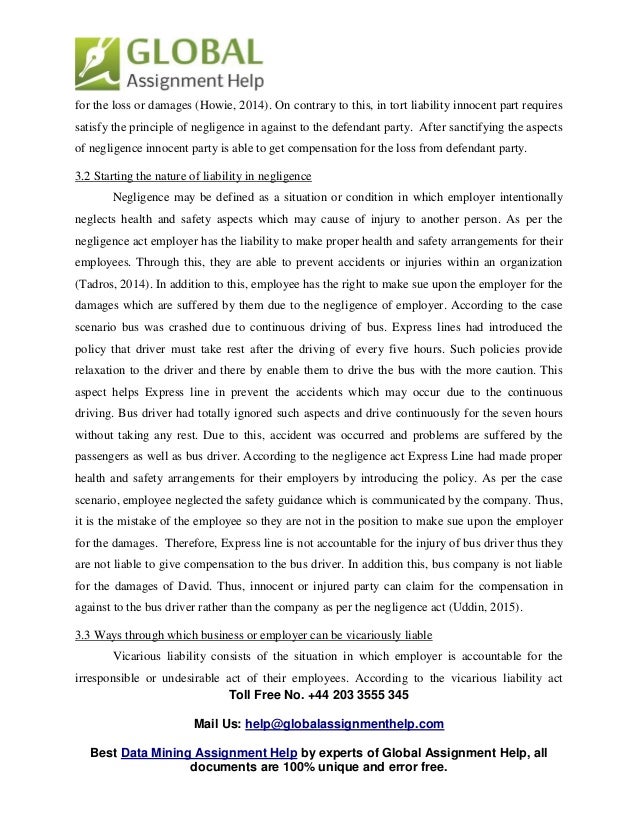 Business law assignment help negligence