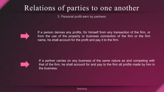 Relations of parties to one another
If a person derives any profits, for himself from any transaction of the firm, or
from...