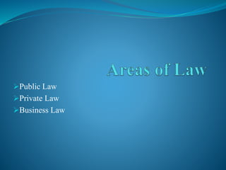 Public Law
Private Law
Business Law
 
