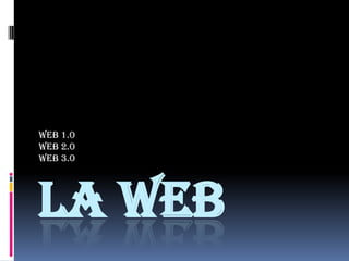 Web 1.0
Web 2.0
web 3.0




LA WEB
 