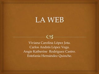 Viviana Carolina López Jota.
Carlos Andrés López Vega.
Angie Katherine Rodríguez Castro.
Estefanía Hernández Quinche.
 