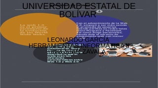 UNIVERSIDAD ESTATAL DE
BOLÍVAR
LEONARDO GARCÍA
HERRAMIENTAS INFORMÁTICA II
ING.JUAN ZAVALA
 