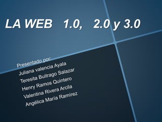 LA WEB 1.0, 2.0 y 3.0
 