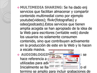 En el campo de la educación docente puede utilizar herramientas como del.icio.us, blinklist y furl para construir una base categorizada que pueda             utilizar en sus clases y compartirla con otros docentes.