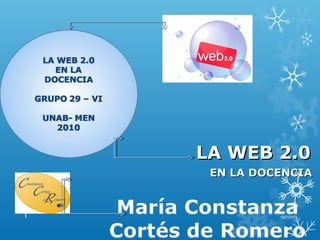LA WEB 2.0LA WEB 2.0
EN LA DOCENCIAEN LA DOCENCIA
02/10/131
 