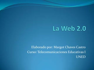 Elaborado por: Margot Chaves Castro
Curso: Telecomunicaciones Educativas I
UNED

 