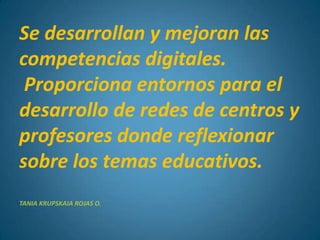 Profesores y estudiantes pueden elaborar fácilmente materialesdemanera individual o grupal, compartirlos y someterlos a los comentarios de los lectores. 