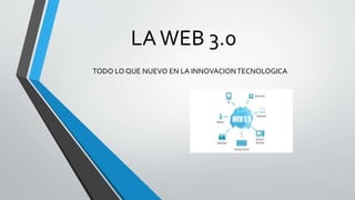 LAWEB 3.0
TODO LO QUE NUEVO EN LA INNOVACIONTECNOLOGICA
 