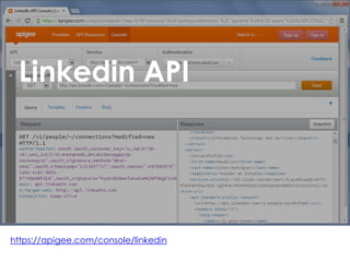 Linkedin API




https://apigee.com/console/linkedin
 