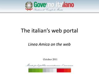 The italian’s web portal Linea Amica on the web October 2011 