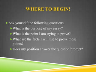 Is the last sentence in your paper’s introductory paragraph. A Few Important NotesSince the thesis statement is the main statement for the entire essay, it should express a complete thought and be a complete sentence.	