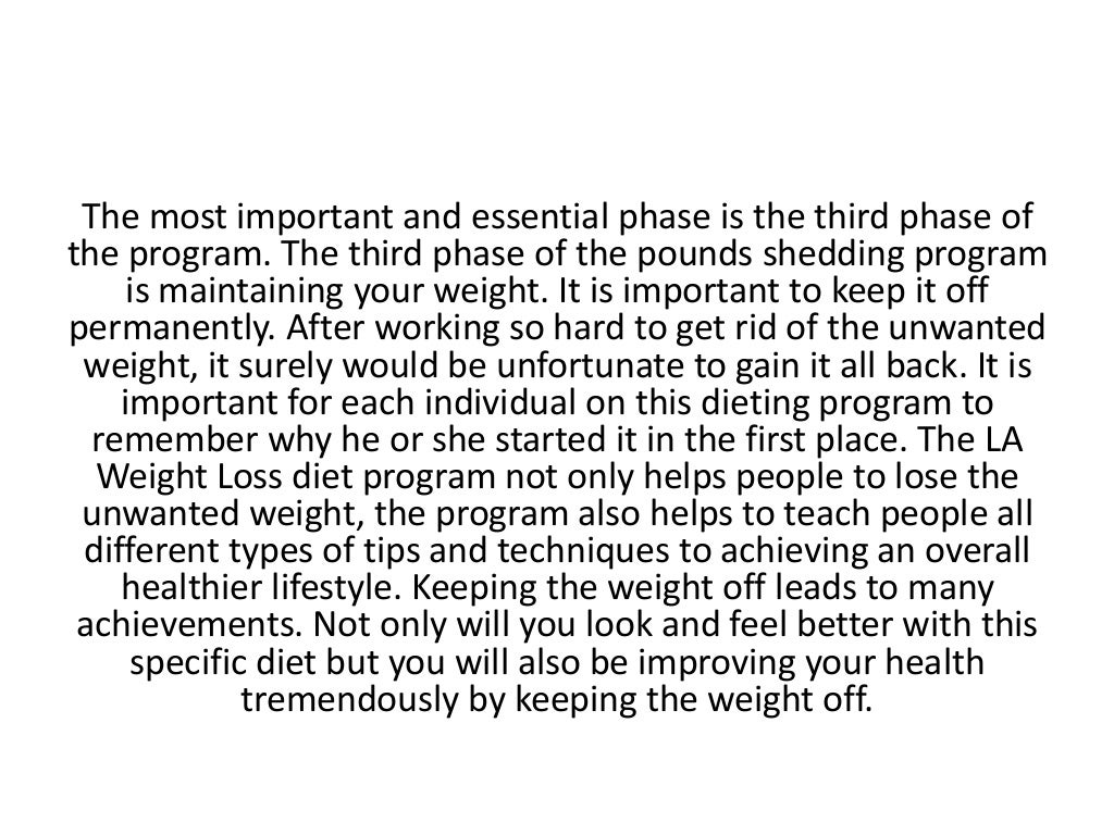 LA Weight Loss Diet Plan