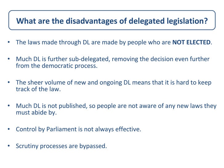 Discuss disadvantages of delegated legislation - Law Essays advantages and disadvantages of delegated legislation essays