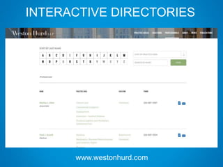 INTERACTIVE DIRECTORIES
www.westonhurd.com
 