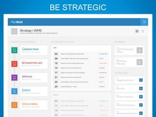 BE STRATEGIC
 