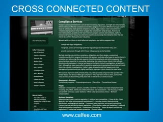CROSS CONNECTED CONTENT
www.calfee.com
 