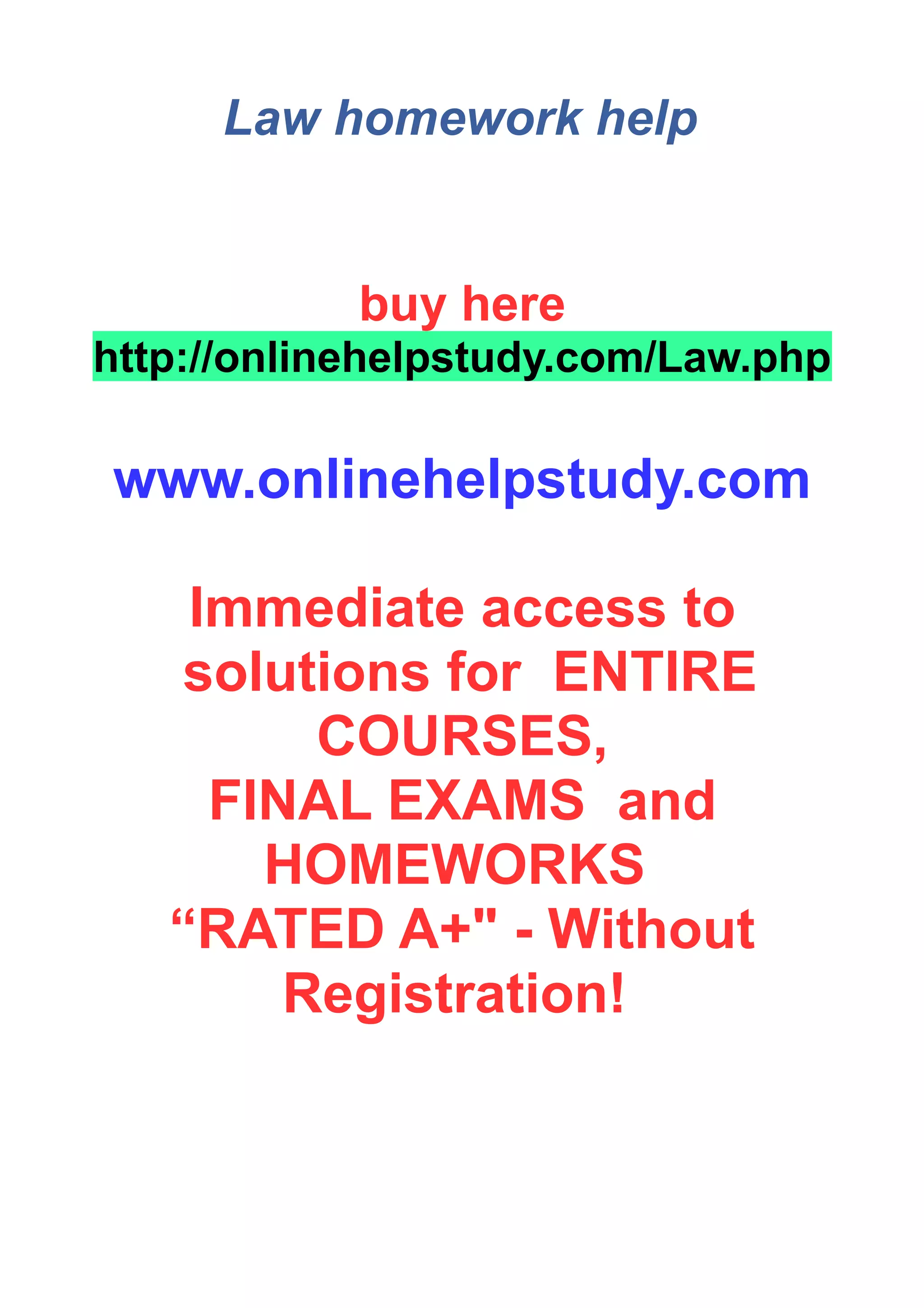 Law homework help | PDF