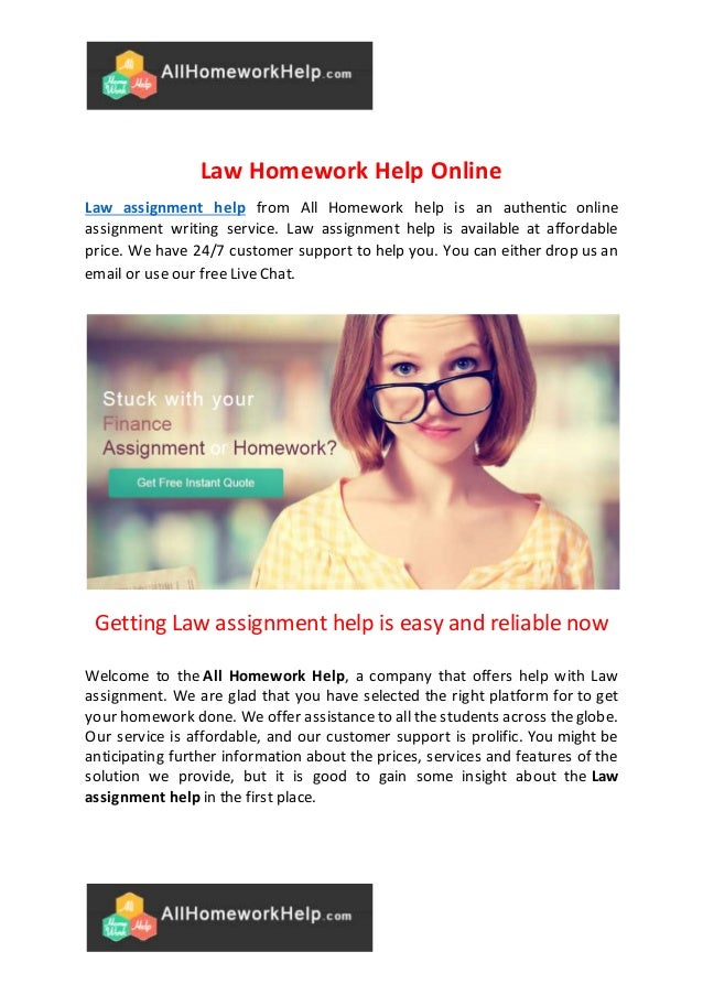 Law homework help online
