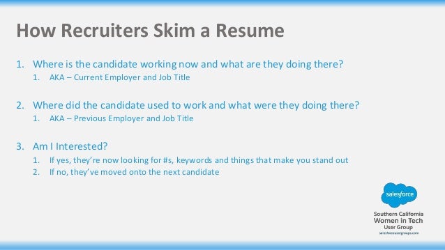 resume writing for salesforce professionals