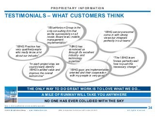 Aspects of Aircraft Leasing and Financing (LAW 2015) – London City Airport, UK
34© 2015 1BlueHorizon Group - www.1bluehorizon.com All rights reserved1BHG | Aeropodium Conference LAW London 26.06.15
“1BlueHorizon Group is the
only consulting firm that
works successfully on all
levels: Board level, middle
management,
implementation"
“1BHG senior personnel
come in with strong
views but integrate
perfectly in our teams"
“1BHG has
convinced us
through it's excellent
industry- and
technology
expertise"
"The 1BHG team
knows perfectly well
how to push the
necessary change"
“1BHG guys are implementation -
oriented and their cooperation
with my people is very good "
“1BHG Practice has
very qualified people
who really know a lot
about our industry"
"In each project step, we
could clearly identify
1BHG's added value and
improve the overall
bottom line"
P R O P R I E TA R Y I N F O R M AT I O N
THE ONLY WAY TO DO GREAT WORK IS TO LOVE WHAT WE DO…
A MILE OF RUNWAY WILL TAKE YOU ANYWHERE
NO ONE HAS EVER COLLIDED WITH THE SKY
Note: A list of qualifications is made available separately
TESTIMONIALS – WHAT CUSTOMERS THINK
 