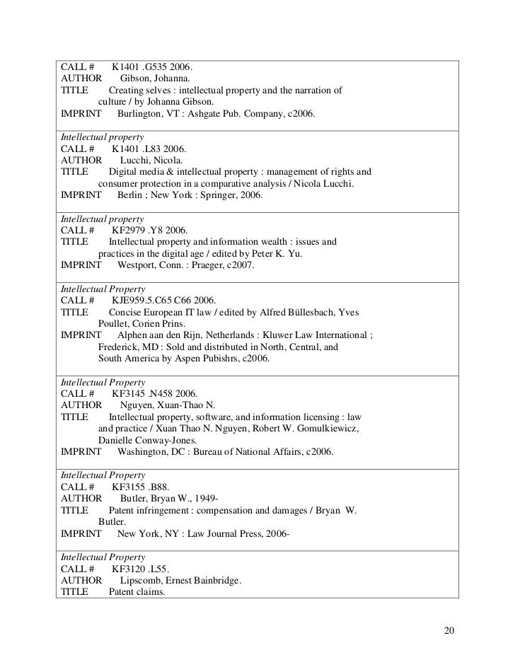 Law Library Acquisitions List For March 2007