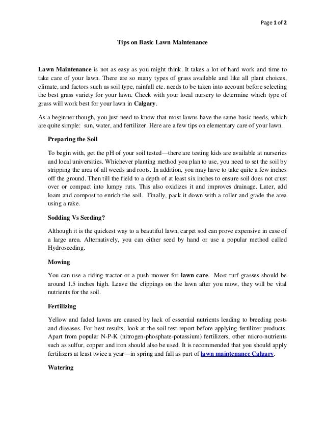 Lawn maintenance calgary