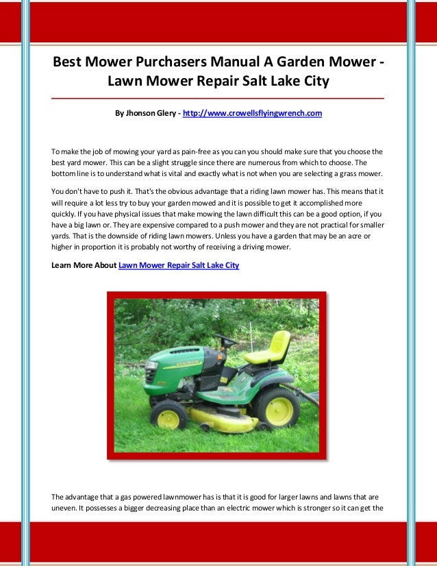 Lawn mower repair salt lake city