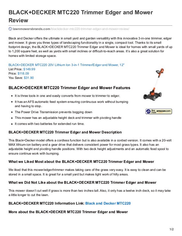 black & decker mtc220