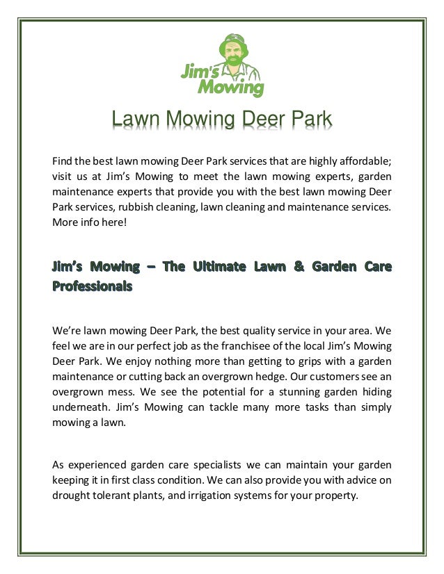 Get Lawn Mowing Service In Deer Park - 