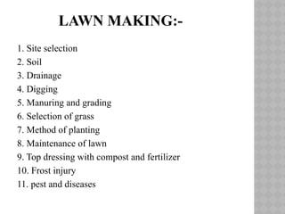 Comprehensive Guide to Lawn Planting and Maintenance Techniques | PPTX