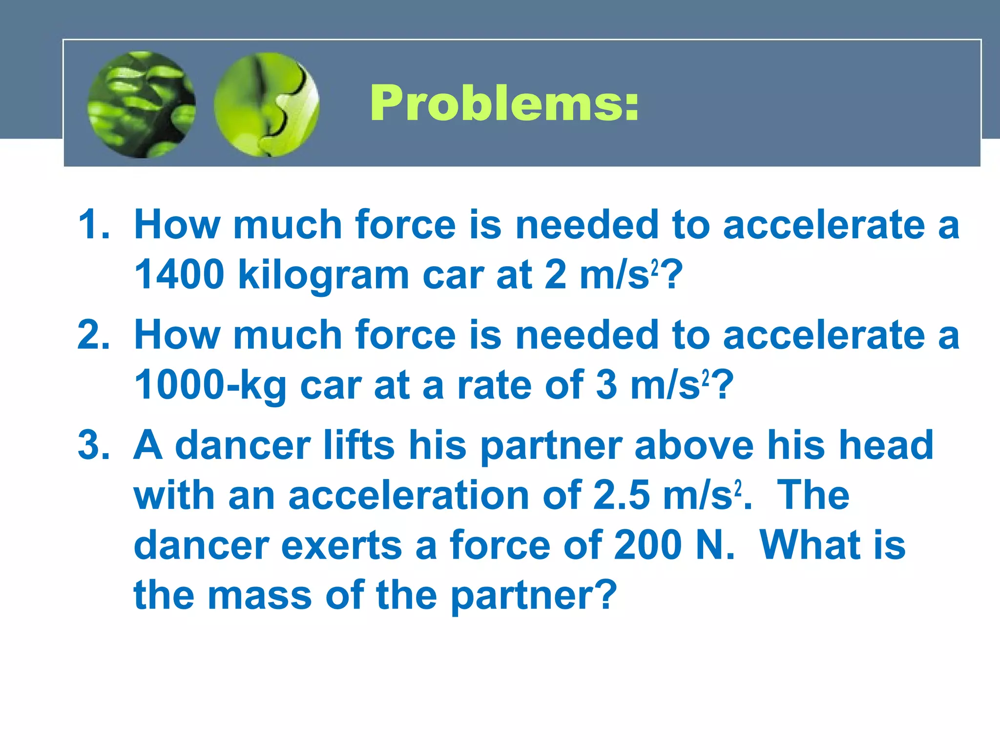 Law of acceleration | PPT