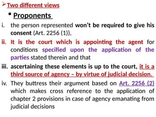 Proponents Chapter Law of Agency under Ethiopian Law. A class Lecture | PPTX