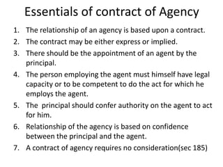 Law of agency final | PPTX