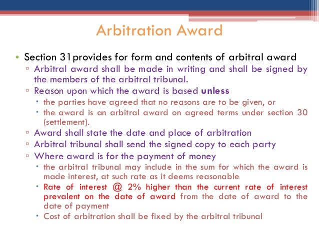 Writing an arbitration award writing