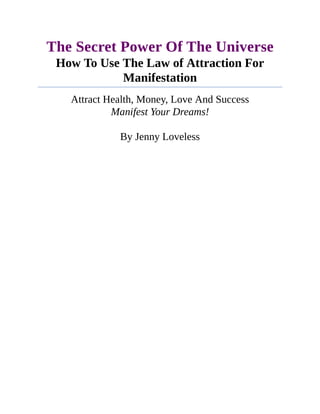 Law of attraction the secret power of the universe (using your ...
