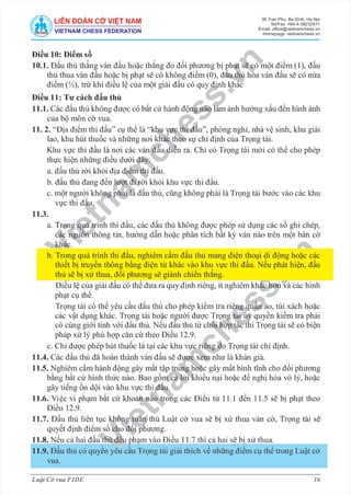 Luật Cờ vua FIDE - Mới!