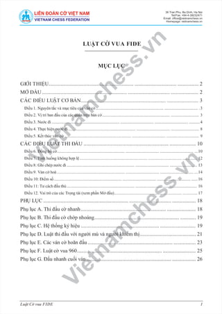 Luật Cờ vua FIDE - Mới!