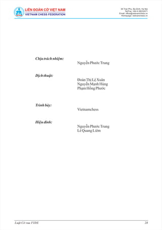 Luật Cờ vua FIDE - Mới!