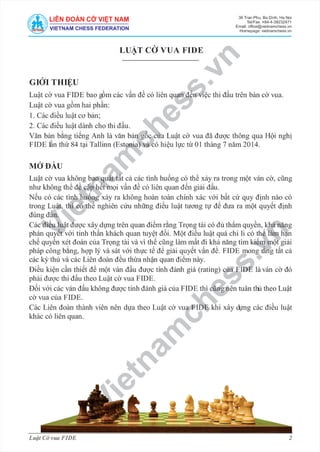 Luật Cờ vua FIDE - Mới!