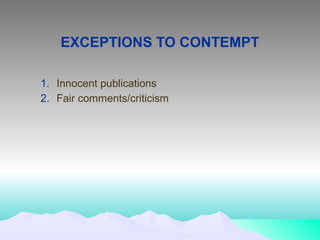 Law of Contempt and Media | PPT