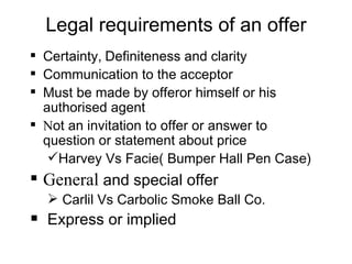 Offer Requirements Law Of Contracts (16 10 09 Fri.) | PPT